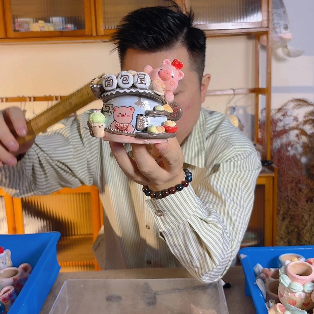 老梧家的手工多肉花盆