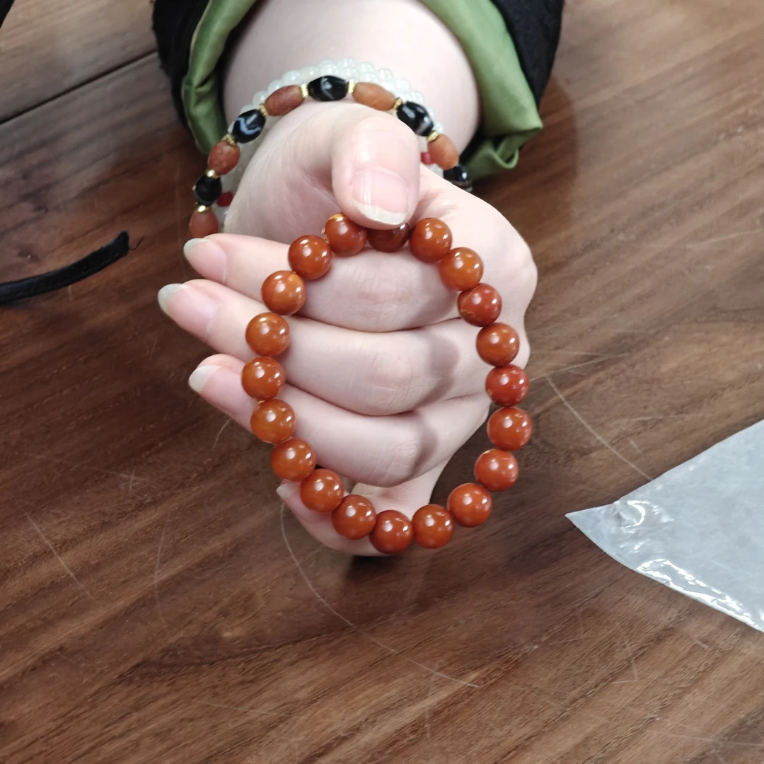 十九世纪蜜蜡圆珠手串AAML2503281005