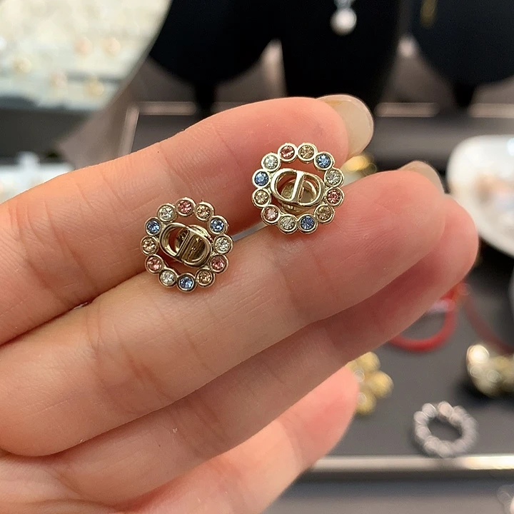 琉璃纯铜合金彩钻耳钉