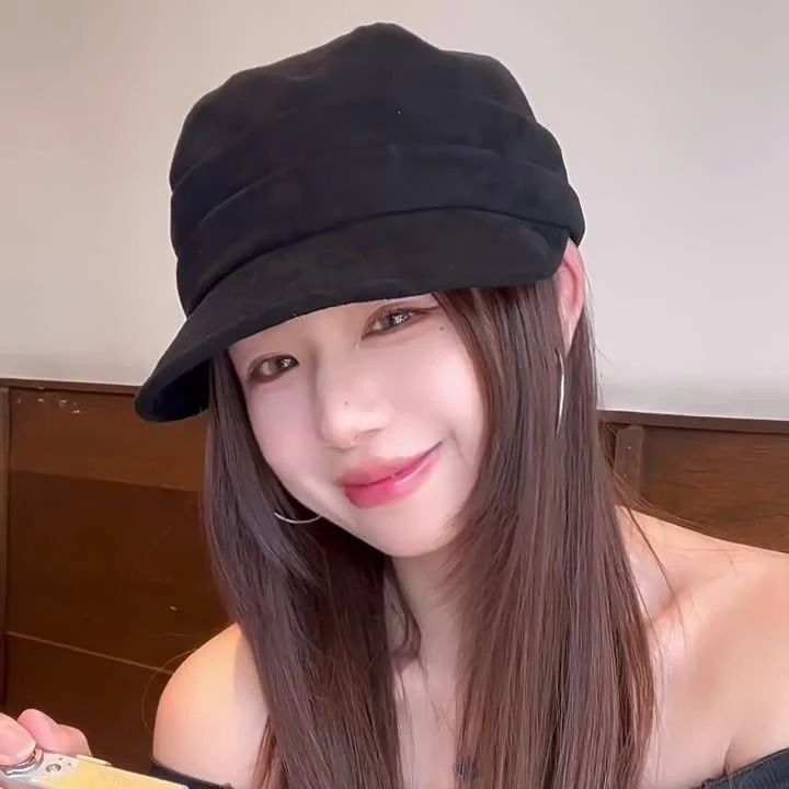 韩版黑色平顶贝雷帽女秋冬季新款复古显脸小八角帽时尚百搭帽子
