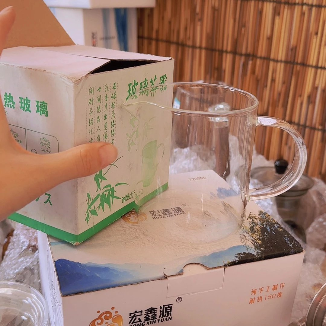 高硼硅玻璃茶水分离款瑕疵直身公杯