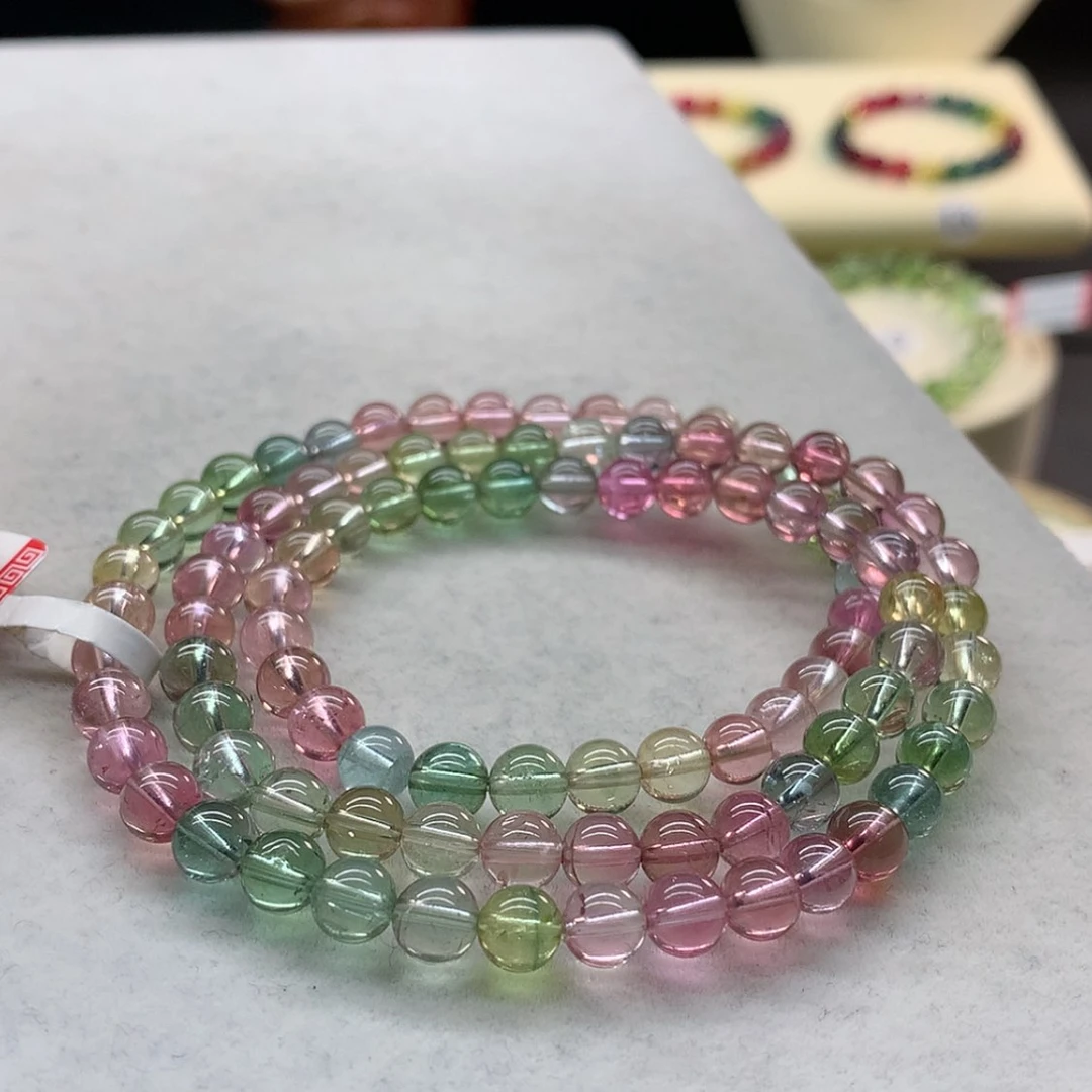 【闪购商品】未镶嵌手链碧玺荧光人鱼多圈5.8