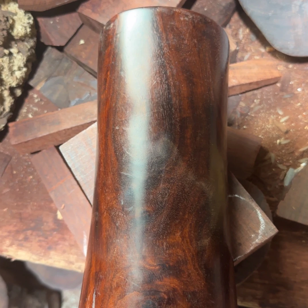 木对****者小叶紫檀手把件