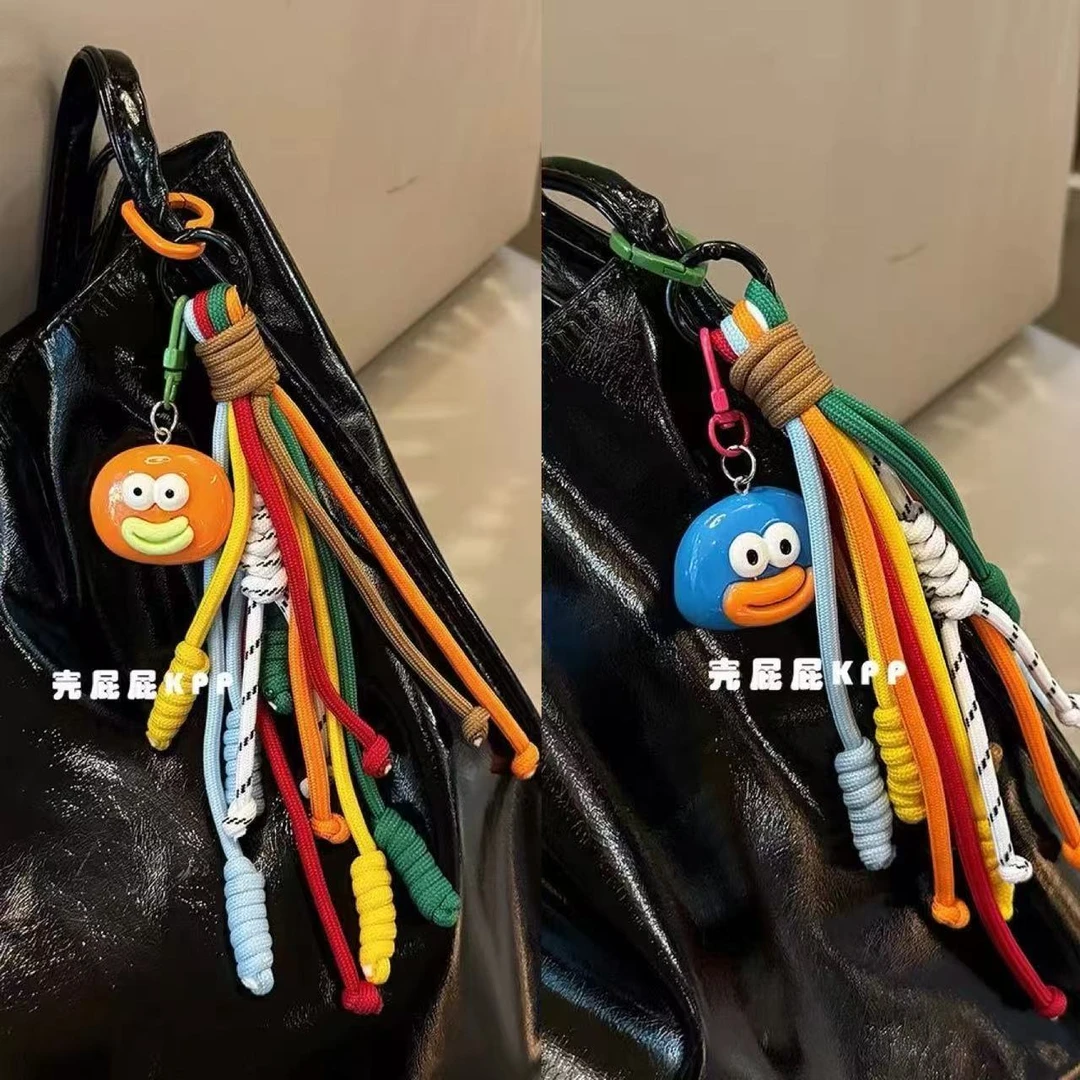 彩虹色可爱搞怪香肠嘴彩色韩系ins包挂件情侣书包钥匙扣撞色挂链