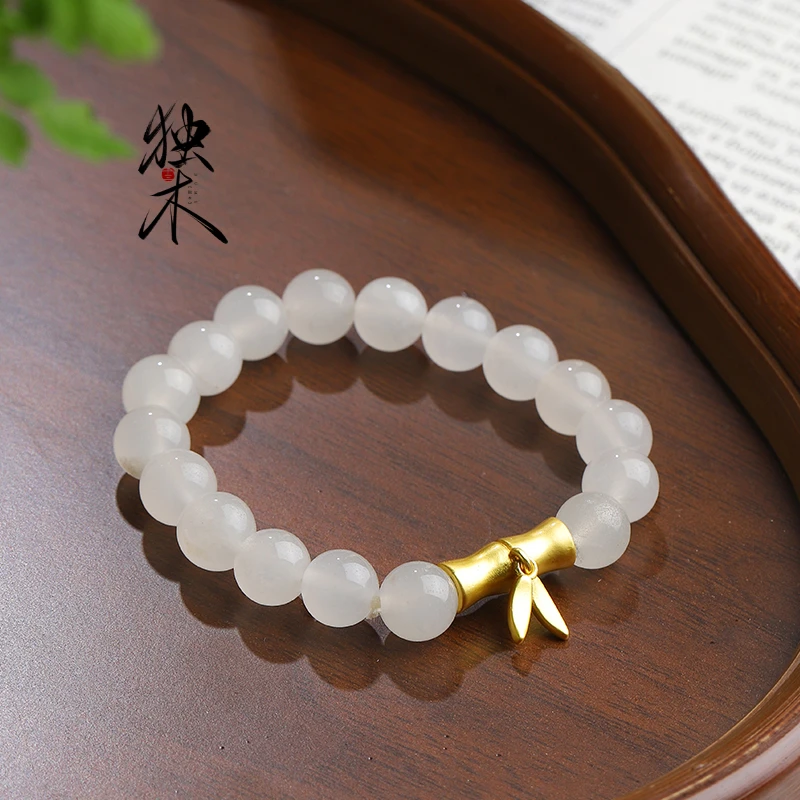 【独木】金枝衔霜高贵金丝玉手串