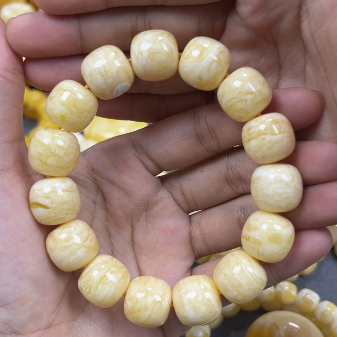 琥珀未镶嵌手串同料老邢手串15mm