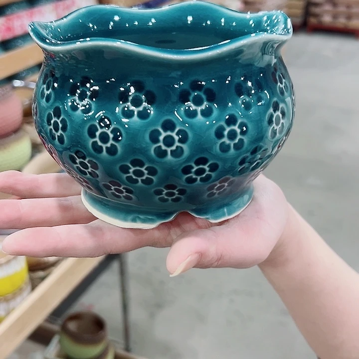 有孔.凑满10元发货多肉陶瓷花盆！