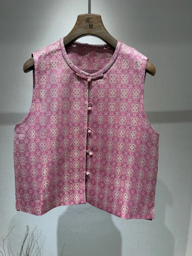 国风繁花宋锦提花马甲