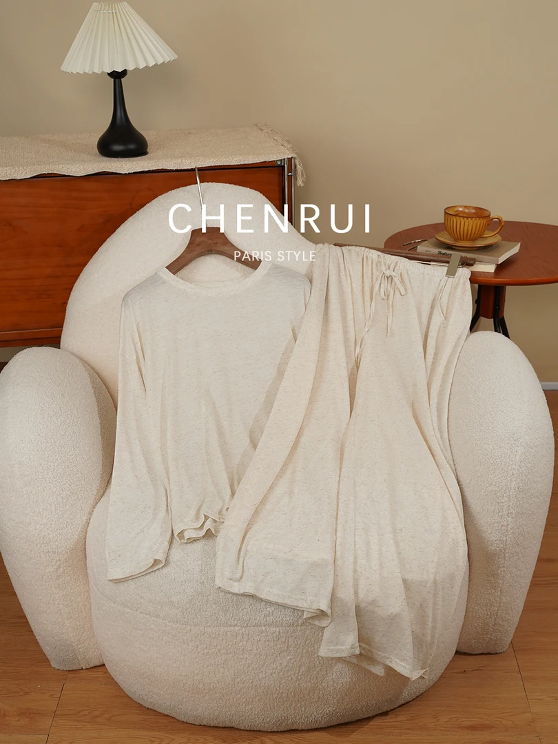2025新款云朵慕斯亚麻T恤长袖打底衫女士1482