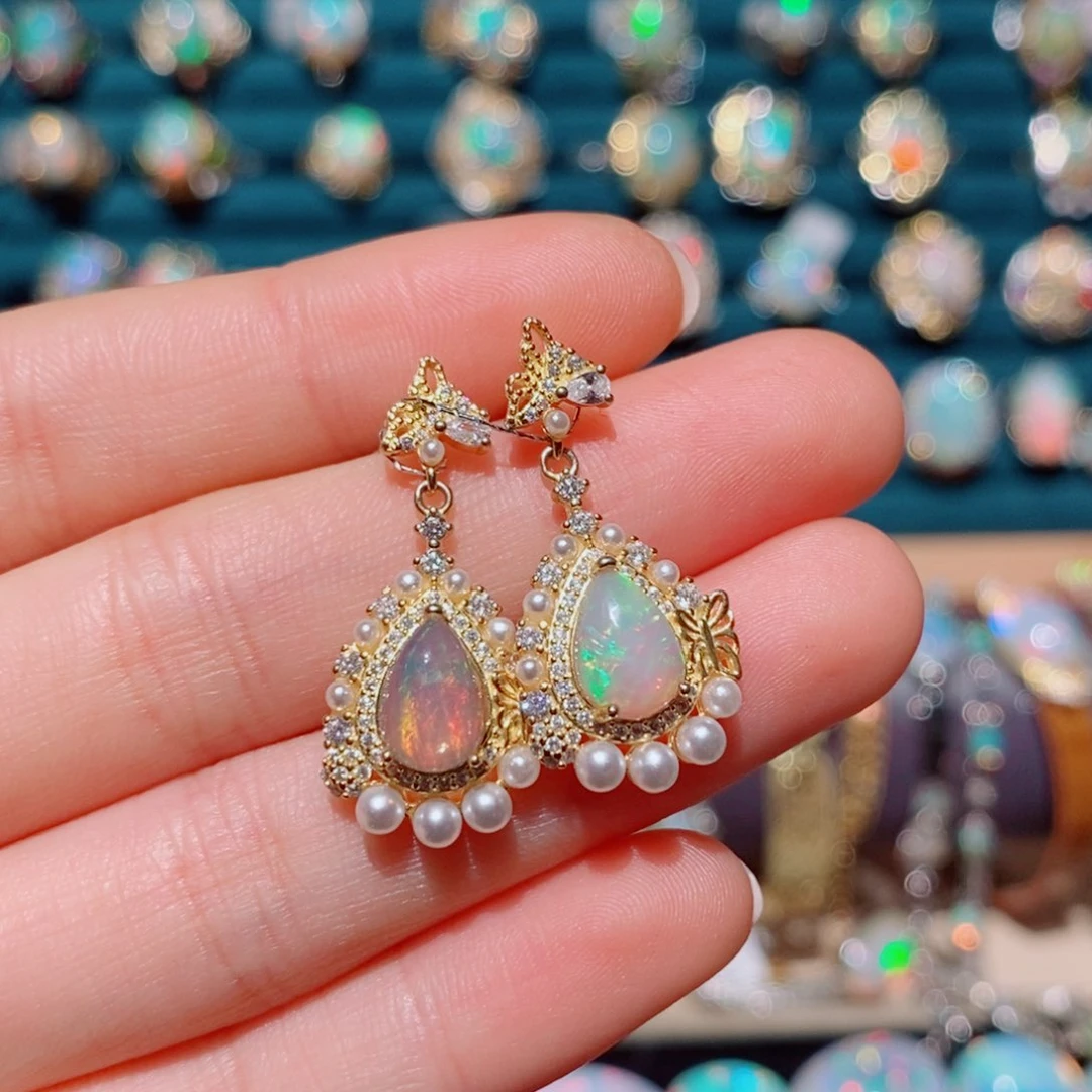 欧泊欧泊耳饰银S925镶嵌