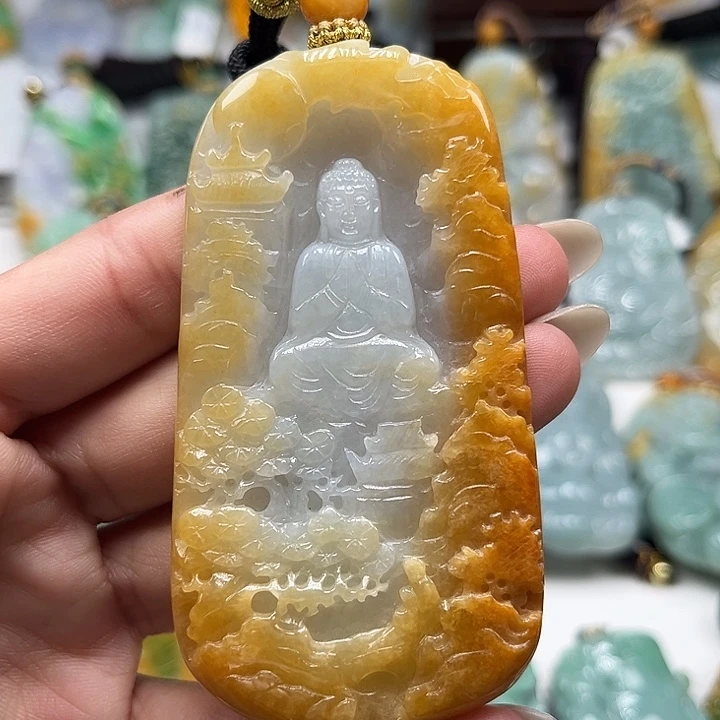 翡翠未镶嵌颈饰大日如来