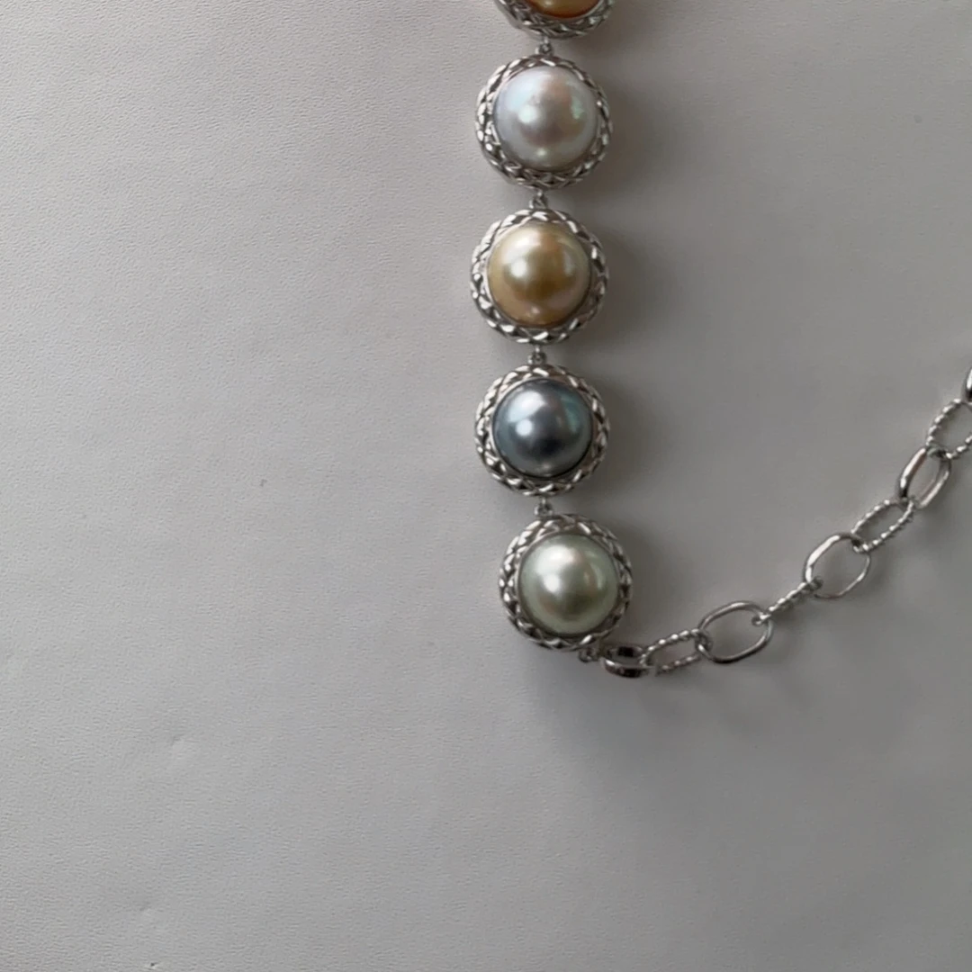 海水珍珠颈饰银S925镶嵌