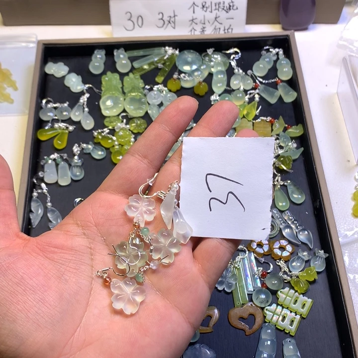 小***～蛇纹石玉合金发饰