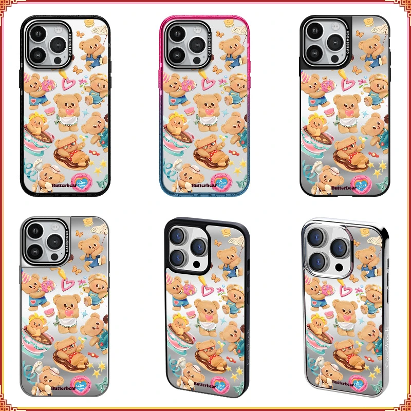 贴纸黄油小態苹果16手机壳14适用13iphone15ProMax镜面