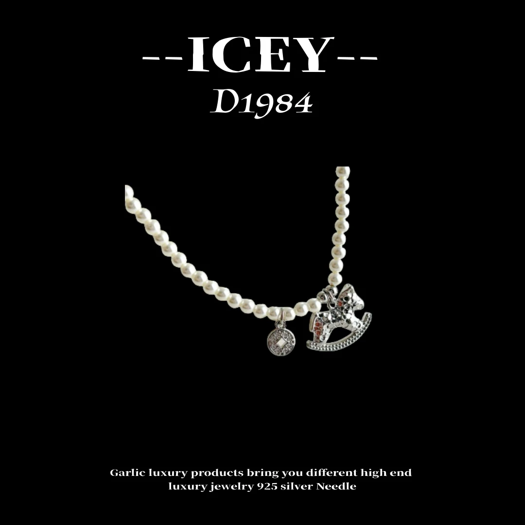 合金项链  镀K金 ICEY设计小香风时尚首饰精致毛衣链项链--D1984