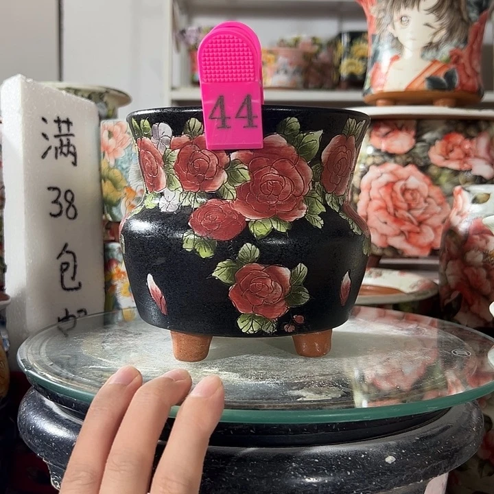 景德镇手绘花盆幸运花盆