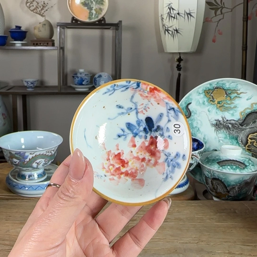 杯景德镇陶瓷柴烧多人