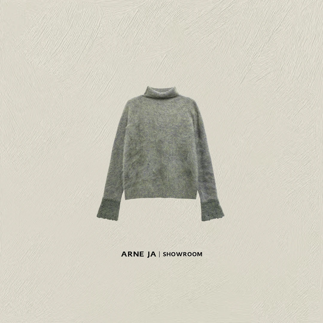 ARNE JA｜“莫奈系列”色彩镂空花纱丝羊绒拉绒印象派毛衣W11077733