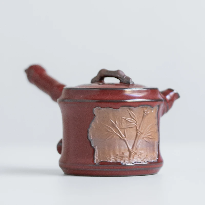 文良甄品节节高升浮雕侧把壶国风创意泡茶壶家用办公室泡茶侧把壶