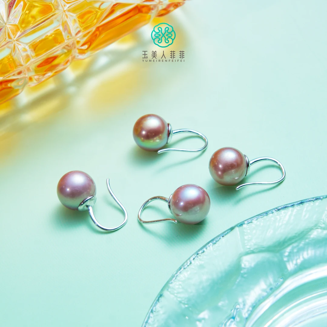 石惑珠宝~珍珠圆珠耳钩约11mm/多样性发一