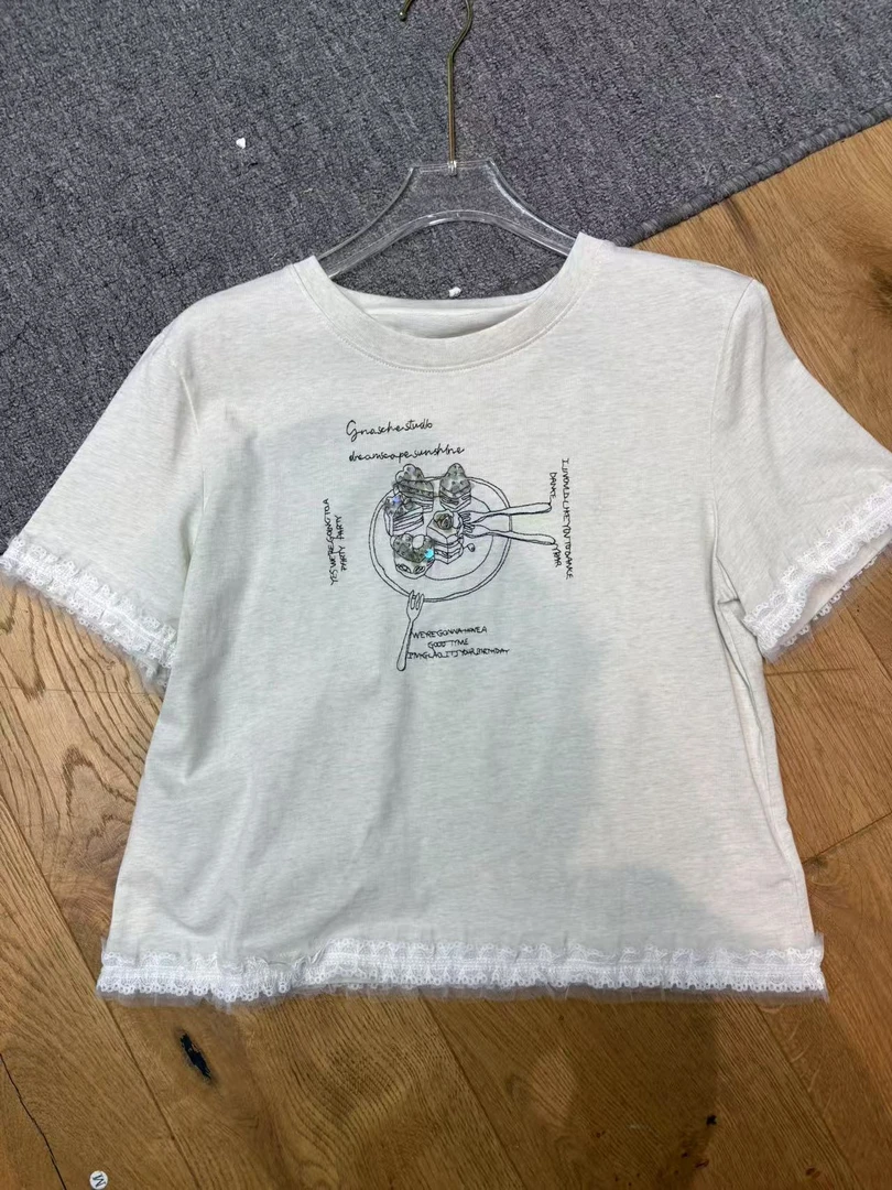 深圳南油高货原创YI时尚休闲风女士上衣INS风夏季印花卡通风小众