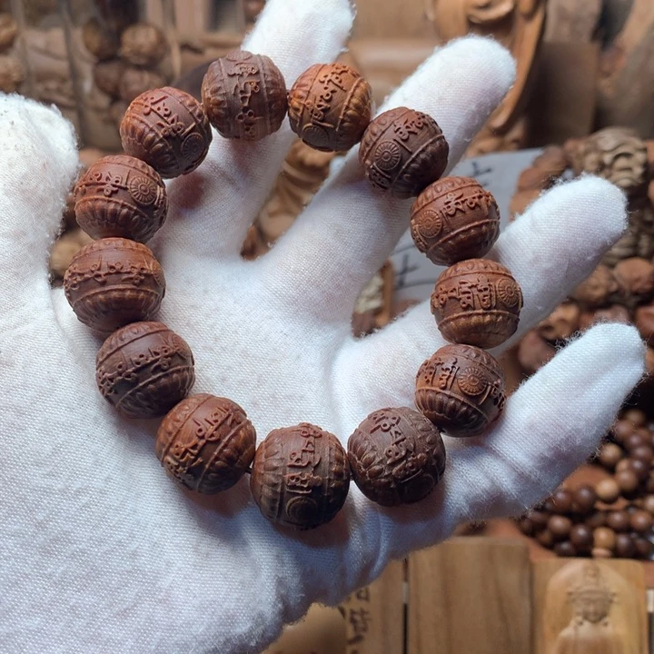 檀香木手串/手链老山檀香六字真言