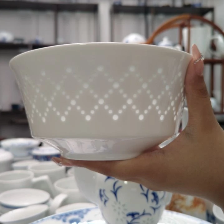 瓷星耀面碗两只装景德镇