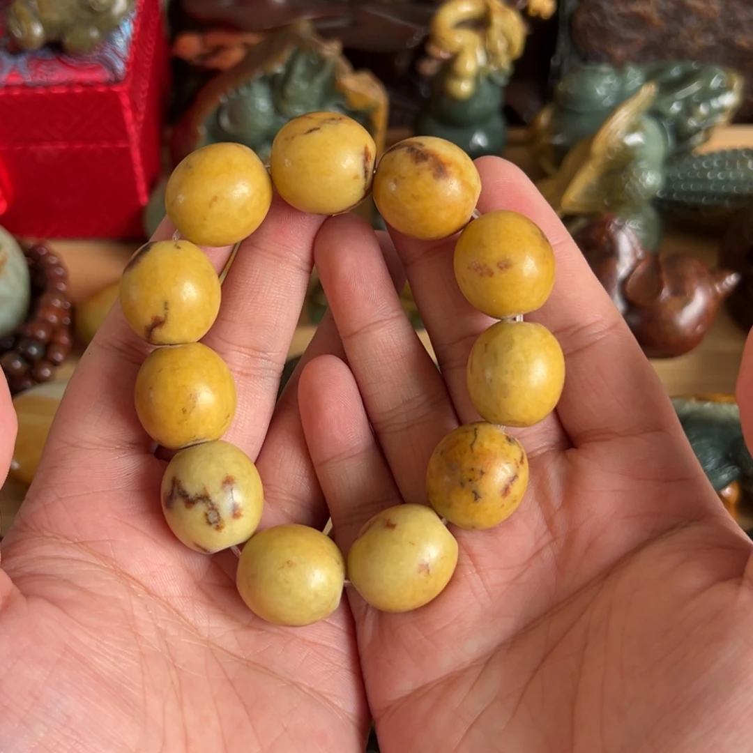 不***业岫岩河磨玉（透闪石质玉）未镶嵌手串
