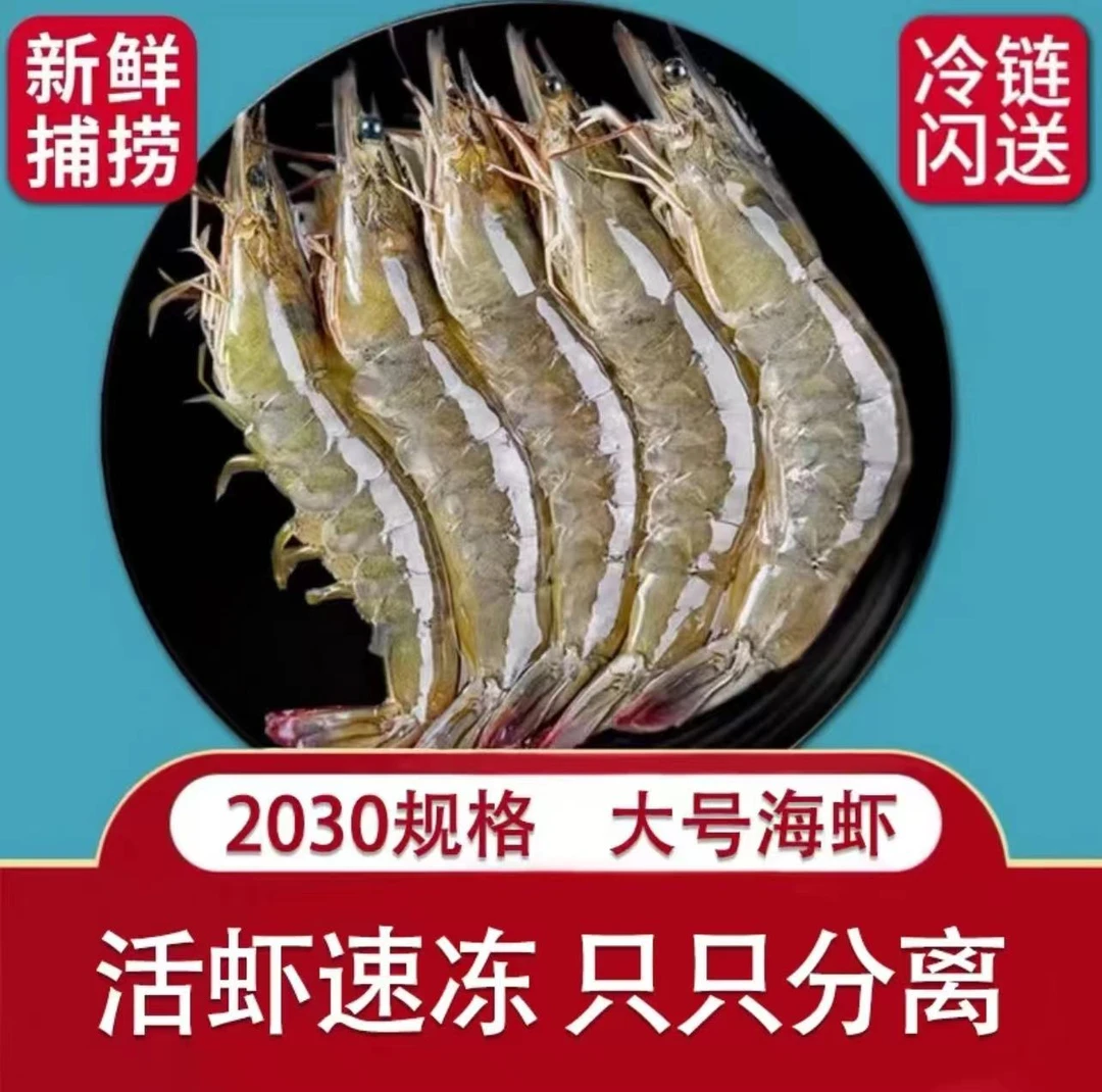 新鲜海虾大虾2030规格 活冻海虾 鲜甜可口 10-15只/斤 顺丰