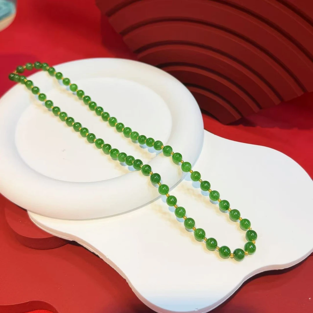 18K金配件6mm碧玉50cm串珠HNZ14151