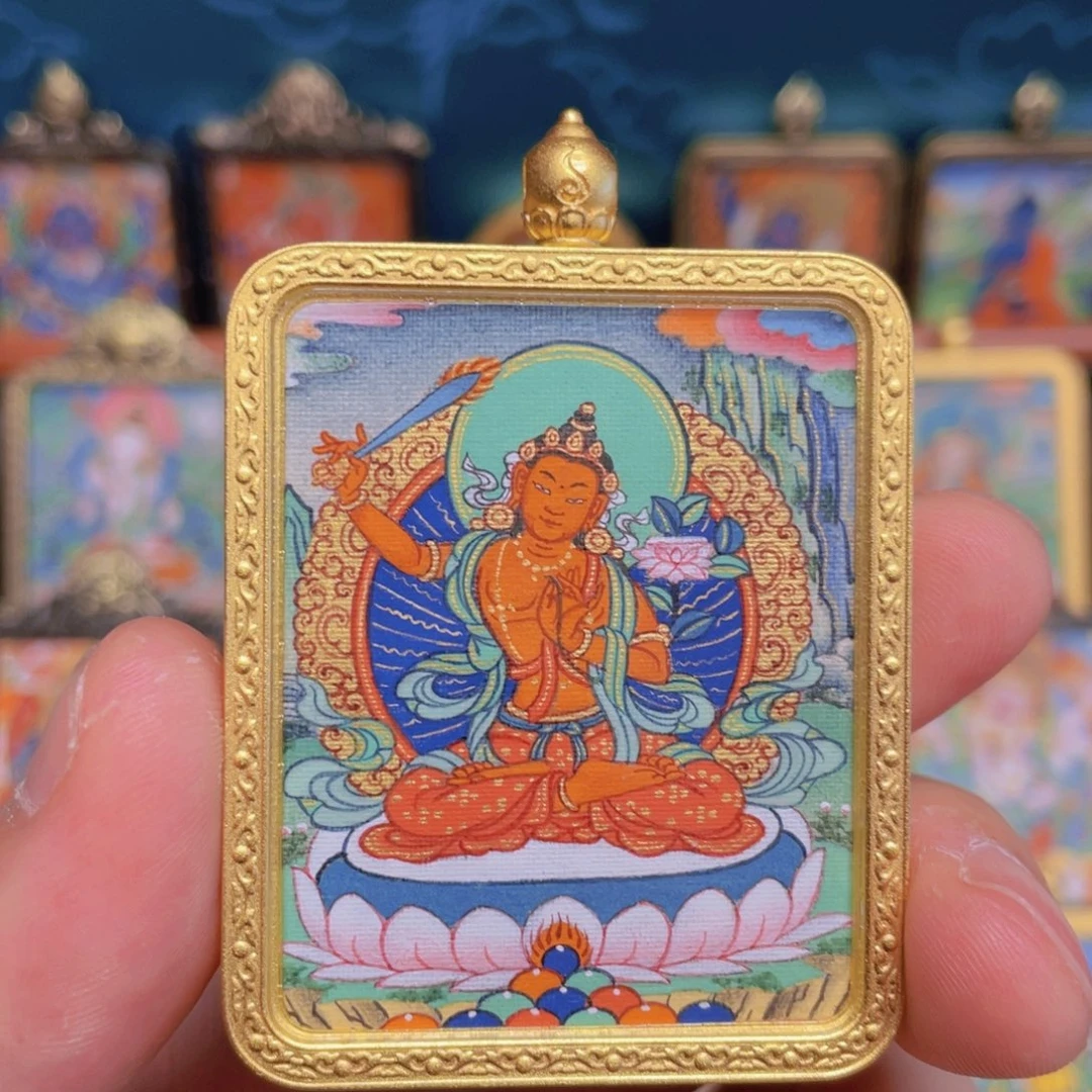 吊坠嘎赤文殊菩萨唐卡