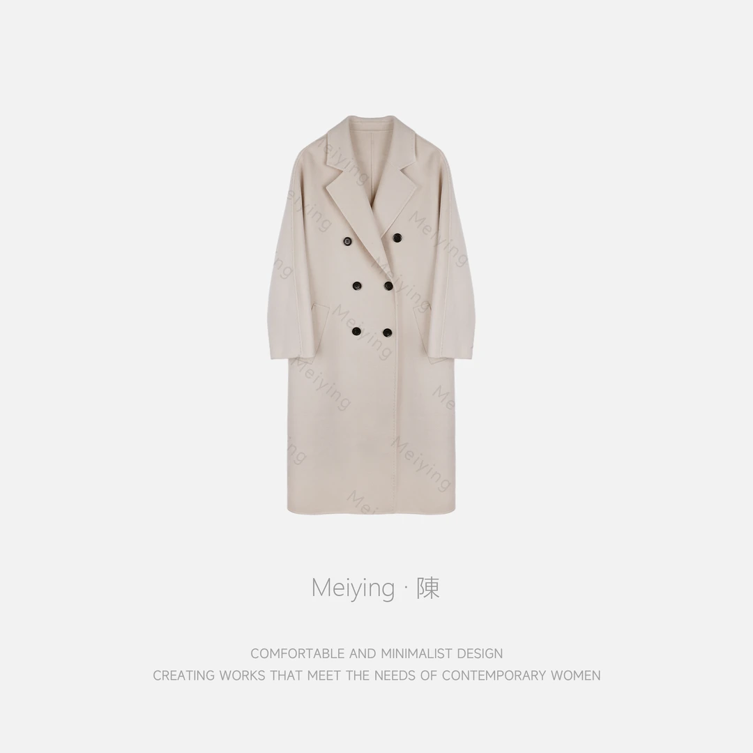 Meiying-高级感气质通勤风长款显瘦山羊绒毛呢大衣YA5DD012