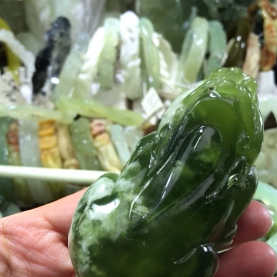 未镶嵌岫玉手把手把