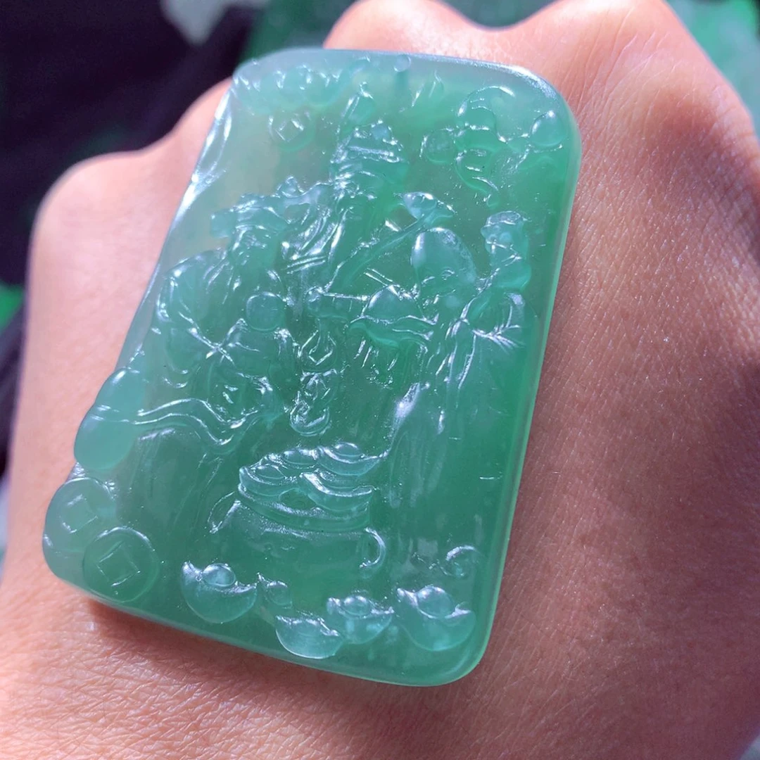 定制翡翠未镶嵌天然翡翠A货毛货挂件