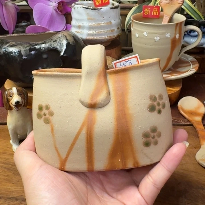 横山朋子备前烧绯襷包花入福利一口价