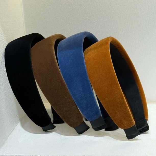 2025秋冬新款复古棕色丝绒发箍女韩系百搭宽边头箍外出压发发卡