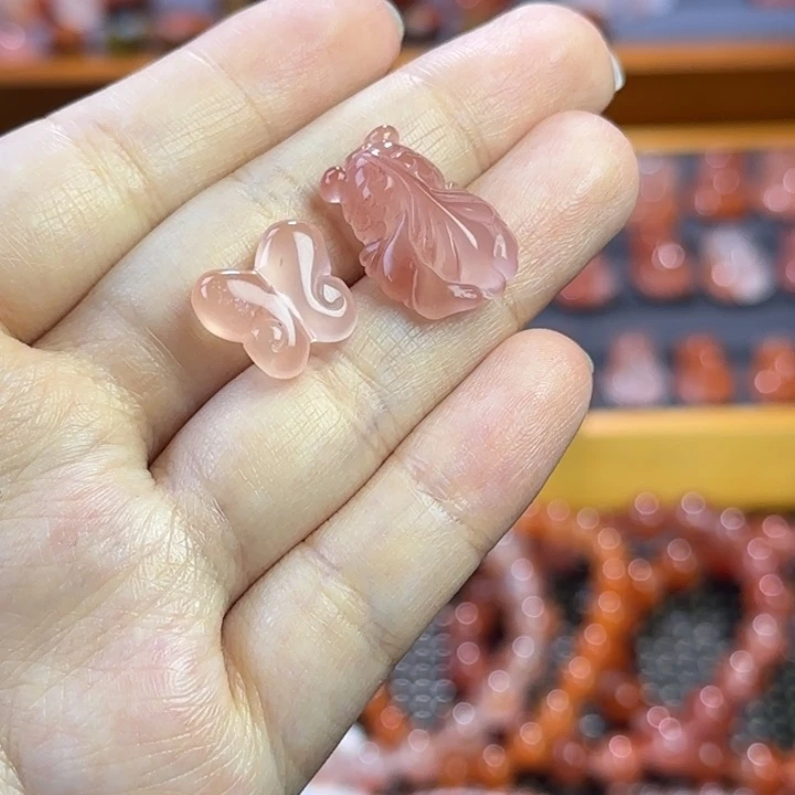 南红玛瑙未镶嵌珠宝半成品金鱼组合