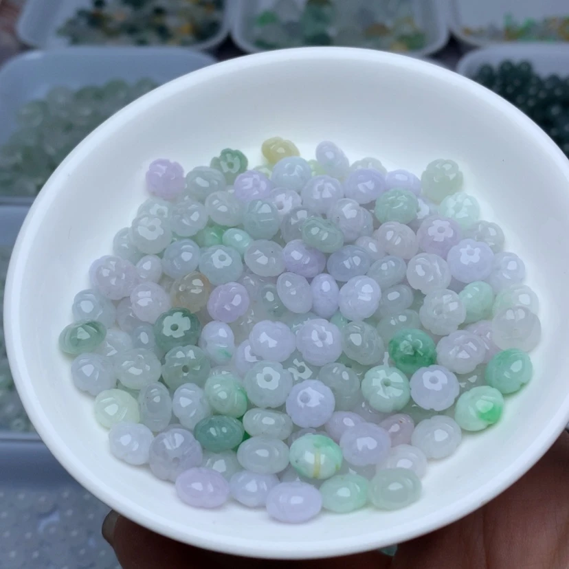 【闪购商品】未镶嵌翡翠手链卡4.7乘8.4冰南瓜40颗