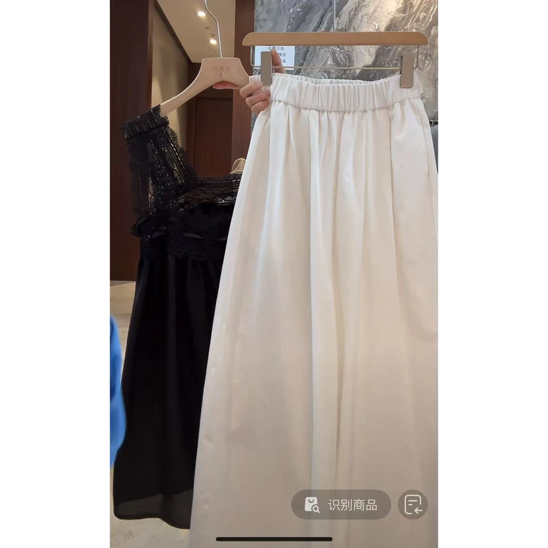 徐秋阳  极简白裤  夏季新款百搭时尚休闲显瘦显白休闲裤12873