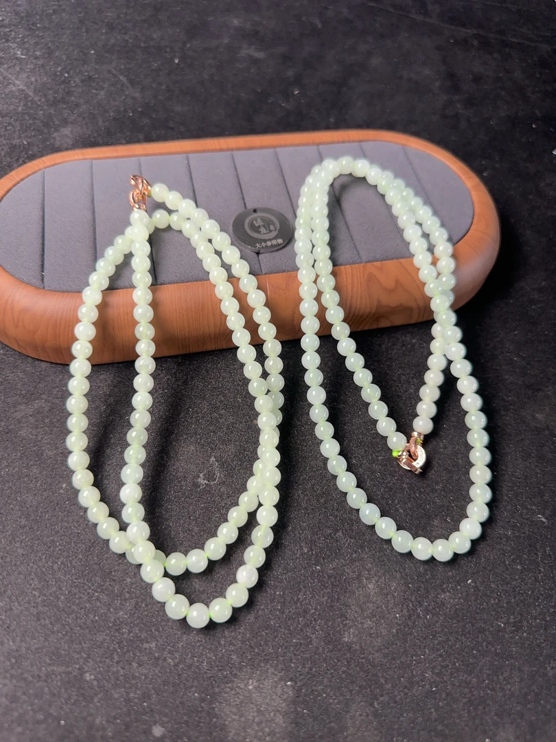 【绿庄】-6631-L14-（6+/98）-翡翠珠链-多样性/发一件