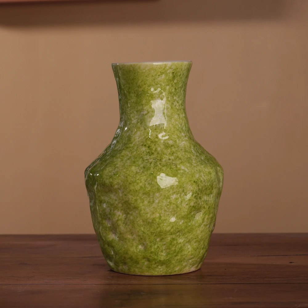 『089』颜色釉绿色花瓶ff（口6cm，高16cm）