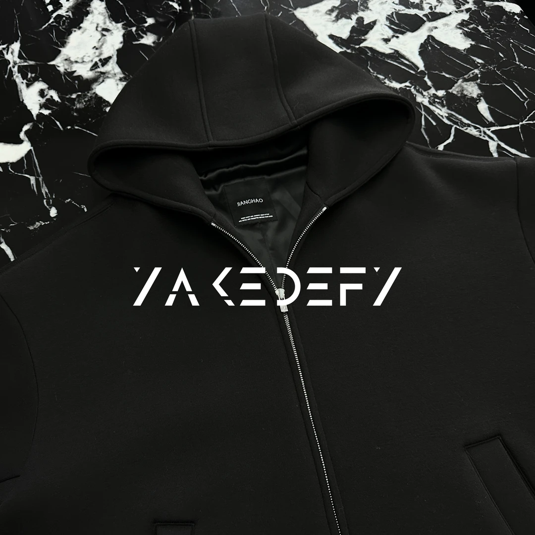 YAKEDEFY | 1200g重磅定制高奢质感 EXCELLA拉链廓形弯刀连帽卫衣