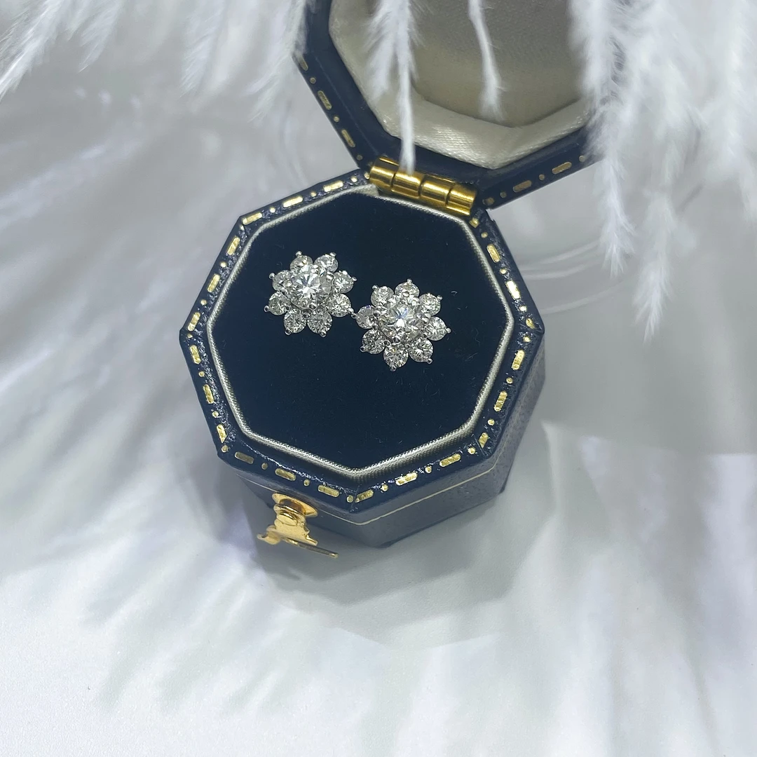 【涂涂高定珠宝】18k金太阳花款钻石耳钉BXNF