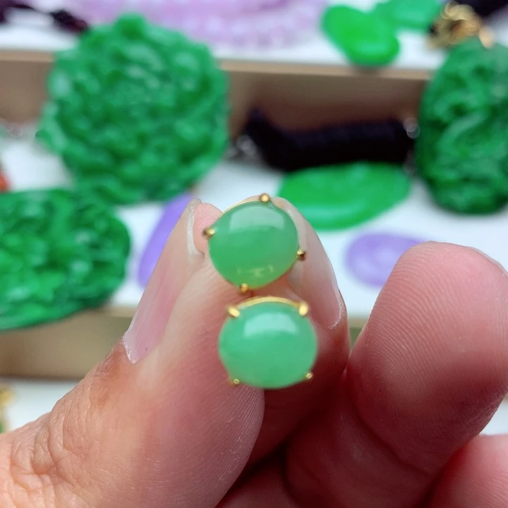 翡翠未镶嵌耳饰耳饰