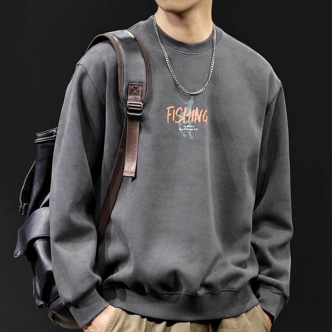 MR.MUDI/穆迪先生新款美式重磅简约卫衣男士潮牌宽松休闲长袖衣服