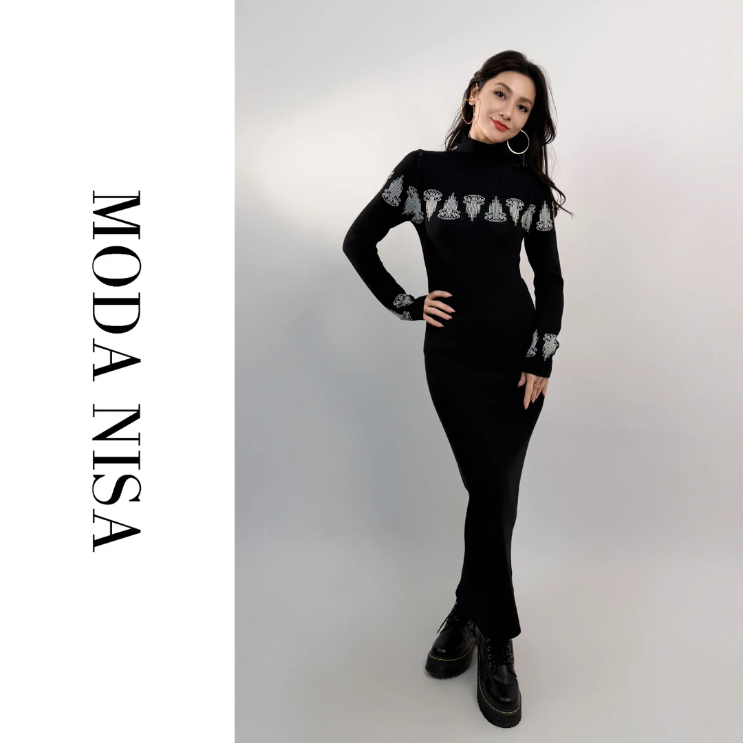 茉达霓莎MODANISA民族风显瘦气质长袖连衣裙（mdn-240）