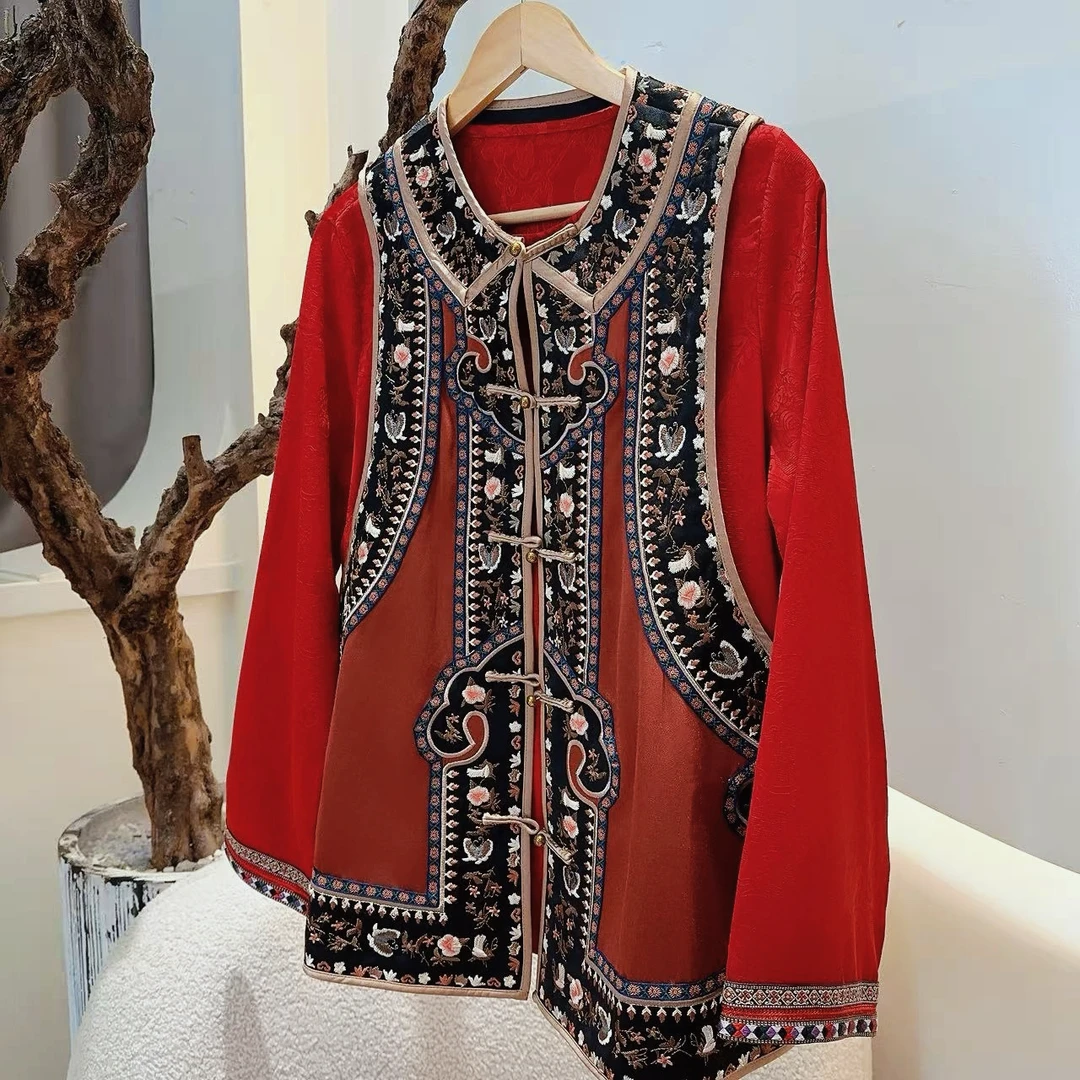 彩彩美学【熹贵妃】 新中式国风重工刺绣开衫马甲WY-A046