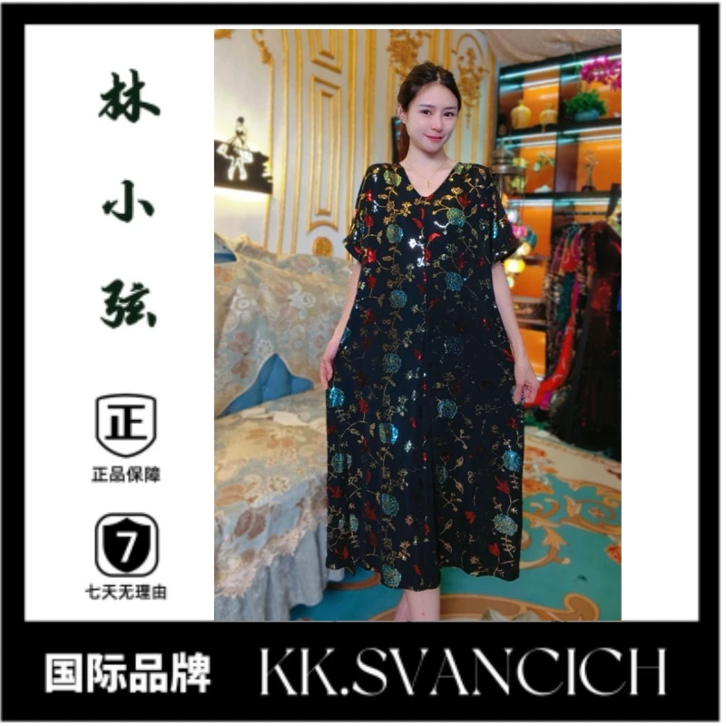 【民国夫人】590晚礼服裙吊带大码连衣裙中长款女显瘦女裙1优雅宴会