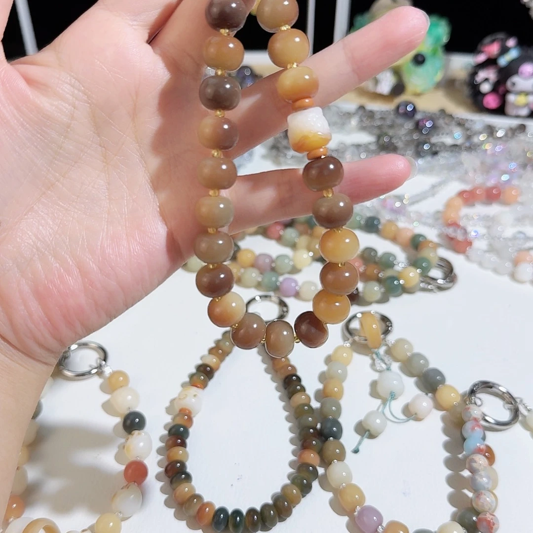 大理石磁石醒狮菩提手机链条