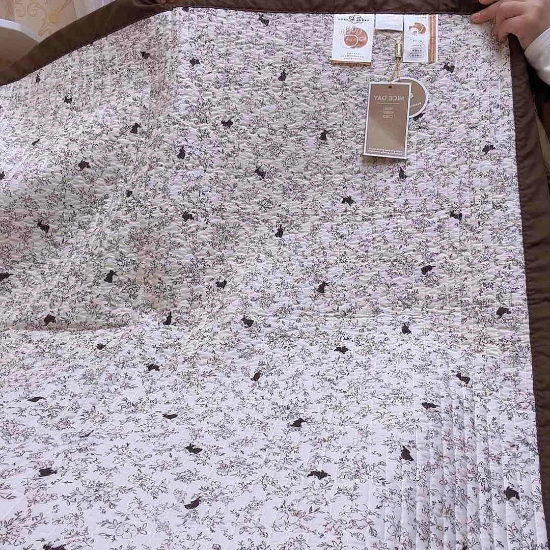 水洗布2/2.25棕色碎花兔子